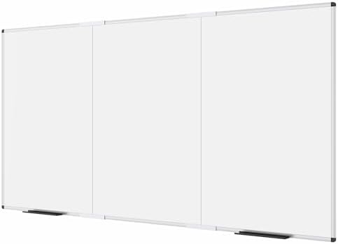 Large Magnetic Whiteboard, 96 X 48 Inches,Foldable Dry Erase Board | Wall Mounted White Board for School Office and Home 8' X 4'