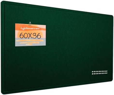 Large Bulletin Board - 60 x 36 Inches, Decorative Felt Pin Board for Wall - 5' x 3' Foldable Photo Display Board with Self-Adhesive Tape, Includes 20 Push Pins - Dark Green