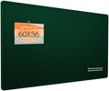 Large Bulletin Board - 60 x 36 Inches, Decorative Felt Pin Board for Wall - 5' x 3' Foldable Photo Display Board with Self-Adhesive Tape, Includes 20 Push Pins - Dark Green