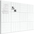 Large Felt Bulletin Board, 48" x 36" Cork Board Alternative, 12-Pack Bold Stripe Felt Wall Tiles with 30 Push Pins and 70 Adhesive Tabs, Ideal for Office, Home & Classroom, Cold White
