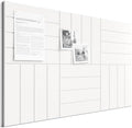 Large Felt Bulletin Board, 36" x 24" Cork Board Alternative, 6-Pack Bold Stripe Felt Wall Tiles with 30 Push Pins and 40 Adhesive Tabs, Ideal for Office, Home & Classroom, Milky White