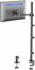 Extra Tall Single Monitor Desk Mount Stand with 39 inch Pole. Features Full Adjustability - Tilt and Articulation, Holds 13 to 32 inch Screens up to 22 lbs with VESA Mounting, Black, STAND-V011