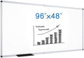 Magnetic Dry Erase Board/Foldable Whiteboard, 96 X 48 Inches | Silver Aluminum Frame, Wall-Mounted Board with Marker Tray for School Office and Home 8' X 4'