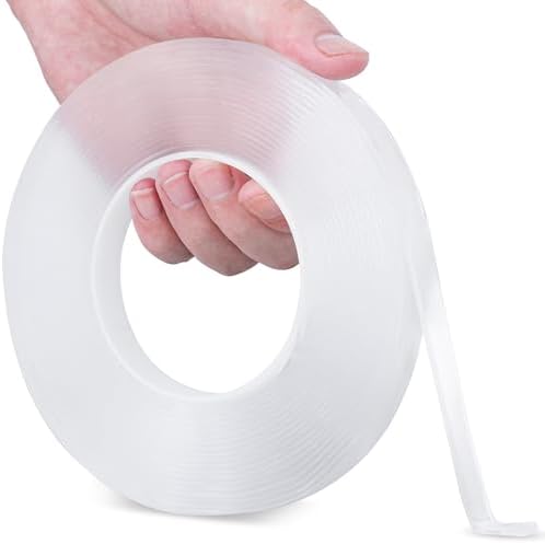 Double Sided Tape, 16.4ft/Roll, 1.57in Wide | Heavy Duty, Strong Adhesive, Multipurpose Mounting, Removable and Reusable, Transparent
