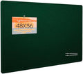Large Bulletin Board - 48 x 36 Inches, Decorative Felt Pin Board for Wall - 4' x 3' Foldable Photo Display Board with Self-Adhesive Tape, Includes 20 Push Pins - Dark Green