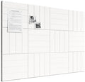 Large Felt Bulletin Board, Cork Board Alternative, Felt Wall Tiles with 30 Push Pins and Adhesive Tabs, Ideal for Office, Home & Classroom Decor, 12-Pack Bold Stripe-Milky White