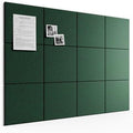 Large Felt Bulletin Board 48" x 36" Cork Board Alternative-12 Pack with 70 Safe Removable Adhesive Tabs, Cork Boards for Walls Cork Board for Home Office Classroom Pin Board (Aurora Green)
