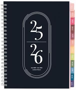 Rileys Academic Planner 2025-2026, Daily, Weekly & Monthly Planner, July 2025 - June 2026, Student Notes Pages, Twin-Wire Binding, Weekly Agenda for School & Work (20 x 15 cm, Black)