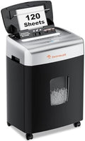120-Sheet Auto Feed Paper Shredder for Office, Heavy Duty Micro Cut | P-4, 12-Sheet Manual, 30-Min Run, 6-Gal Pullout Bin, Jam-Proof, Overheat Protection, Déchiqueteuse à Papier, C233-B New Model