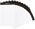 Basics Narrow Ruled Lined Writing Note Pad, 5 inch x 8 inch, White, 12 Count (12 Pack of 50 pages)