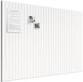 Large Cork Board Alternative - Slat Wall Paneling, Felt Bulletin Board Tiles for Office Decor, Push pin Board Office Wall Organizer -8 Vertical Stripes-12-Pack-Milky White