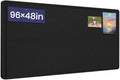 Extra Large Bulletin Board, 96 X 48 inches Cork Board with 30 Pushpin, 8' x 4' Felt Cork Board Notice Pin Board, Self-Adhesive Vision Board Mood Board Foldable Photo Board for Wall - Black