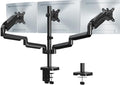 Triple Monitor Mount, 3 Monitor Desk Mount for Three Screens up to 32 Inch, Full Motion Gas Spring Heavy Duty Arm Hold up to 19.8lbs Each, VESA 75x75,100x100, Black