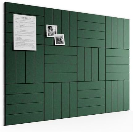 Large Felt Bulletin Board 48" x 36" Cork Board Alternative-12 Pack with 70 Safe Removable Adhesive Tabs, Cork Boards for Walls Cork Board for Home Office Classroom Pin Board (Aurora Green)