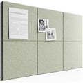 Large Cork Board Alternative - Slat Wall Paneling, Felt Bulletin Board Tiles for Office Decor, Push pin Board Office Wall Organizer -6-Pack-Sage