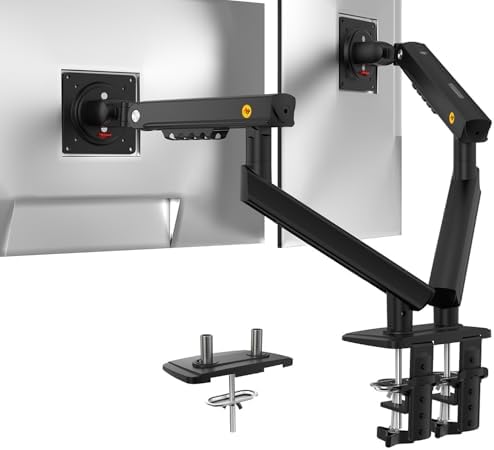 NB SmooVex? Dual Monitor Mount, Dual Monitor Stand fits up to 32 Inch, Mechanical Spring Monitor Arm, VESA 75/100 mm, Model-A5C (Black-Dual)