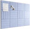 Large Felt Bulletin Board, Cork Board Alternative, Felt Wall Tiles with 30 Push Pins and 70 Adhesive Tabs, Ideal for Office, Home & Classroom,12-Pack Bold Stripe,Soft Periwinkle