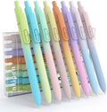 8Pcs Gel Pens - 0.5mm Black Ink Pens Fine Point Smooth Writing, Quick Drying Retractable Pen for Journaling, Cute School & Office Supplies (multicolored)