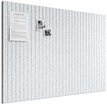 Large Felt Bulletin Board, 48" x 36" Cork Board Alternative, 12-Pack Fine Stripe Felt Wall Tiles with 30 Push Pins and 70 Adhesive Tabs, Ideal for Office, Home & Classroom, Light Gray