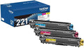 Original TN221 3PK Standard Yield Colour Toner Cartridge Value Pack (3), Original Toner Replacement, Cyan/Magenta/Yellow, Toner for Laser Printers HL-3140CW, MFC-9130CW, and More