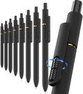 8-Pack 0.5mm Black Gel Pens, Retractable Needle Tip Non-Smear Black Quick-Drying Ink Pens, Comfort Grip for Left-Handed & Smooth Writing School, Office, Exams (Dark Black)