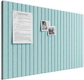 Large Felt Bulletin Board, 36" x 24" Cork Board Alternative, 6-Pack Fine Stripe Felt Wall Tiles with 30 Push Pins and 40 Adhesive Tabs, Ideal for Office, Home & Classroom, Teal Blue