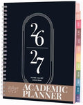 Rileys Academic Planner 2026-2027, Daily, Weekly & Monthly Planner, July 2026 - June 2027, Student Notes Pages, Twin-Wire Binding Weekly Agenda for School & Work (20 x 15 cm, Black)
