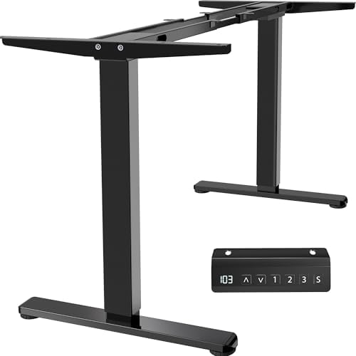 Heavy Duty Dual Motor Electric Sit Stand Desk Frame, 220 lbs Capacity up to 77" x 43" Tops, Memory Controller Height Adjustable Frame Only, Black, DESK-E-200B