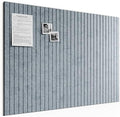 Large Felt Bulletin Board, 48" x 36" Cork Board Alternative, 12-Pack Fine Stripe Felt Wall Tiles with 30 Push Pins and 70 Adhesive Tabs, Ideal for Office, Home & Classroom, Blue Gray