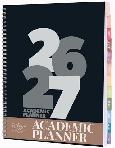 Rileys Academic Planner 2026-2027, Daily, Weekly & Monthly Planner, July 2026 - June 2027, Student Notes Pages, Twin-Wire Binding Weekly Agenda for School & Work (21.6 x 28 cm, Blue)
