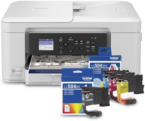 MFCJ1365DW Inkvestment Inkjet Printer with LC504BKS Black Standard Yield Ink and LC5043PKS Standard Yield Colour Inks 3-Pack (C, M, & Y)