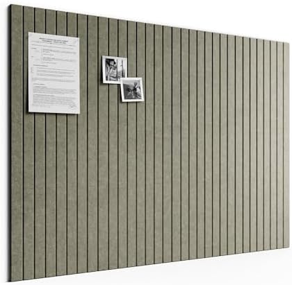 Large Felt Bulletin Board, 48" x 36" Cork Board Alternative, 12-Pack Fine Stripe Felt Wall Tiles with 30 Push Pins and 70 Adhesive Tabs, Ideal for Office, Home & Classroom, Earth Brown