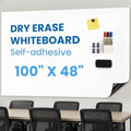 Large Magnetic Whiteboard for Wall 100" x 48"(250x120 cm) Self Adhesive & No Ghosting Dry Erase Surface Ideal for Home Conference Room Office