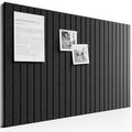 Large Cork Board Alternative - Slat Wall Paneling, Felt Bulletin Board Tiles for Office Decor, Push pin Board Office Wall Organizer -8 Vertical Stripes-6-Pack-Charcoal Gray