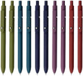 Gel Pens, 10 Pcs 0.5mm Black Ink Pens Fine Point Smooth Writing Pens with Silicone Grip, High-End Series Metal Clip Retractable Pens for Journaling Note Taking (10 Pcs Vintage)