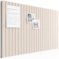 Large Felt Bulletin Board, 36" x 24" Cork Board Alternative, 6-Pack Fine Stripe Felt Wall Tiles with 30 Push Pins and 40 Adhesive Tabs, Ideal for Office, Home & Classroom, Oatmeal