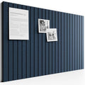 Large Felt Bulletin Board, 36" x 24" Cork Board Alternative, 6-Pack Fine Stripe Felt Wall Tiles with 30 Push Pins and 40 Adhesive Tabs, Ideal for Office, Home & Classroom, Carbon Blue