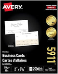 Printable Micro-Perforated Business Cards with Surefeed Technology, 2" x 3.5", Double Sided Printing, Matte White Cardstock, for Laser/Inkjet Printer, 2500 Blank Cards, (5911)