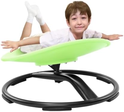 Spinning Chair for Autistic Kids (Ages 3-18), Autism Sensory Toy Gift | 220LBS Capacity Sensory Swivel Seat for ADHD Kids, Autism Sensory Products, Calming Gift Improve Focus & Body Balance (Green)