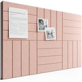 Large Felt Bulletin Board, Cork Board Alternative, Felt Wall Tiles with 30 Push Pins and Adhesive Tabs, Ideal for Office, Home & Classroom Decor, 6-Pack Bold Stripe-Pink