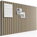 Large Felt Bulletin Board, 36" x 24" Cork Board Alternative, 6-Pack Fine Stripe Felt Wall Tiles with 30 Push Pins and 40 Adhesive Tabs, Ideal for Office, Home & Classroom, Earth Brown