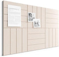 Large Felt Bulletin Board, 36" x 24" Cork Board Alternative, 6-Pack Bold Stripe Felt Wall Tiles with 30 Push Pins and 40 Adhesive Tabs, Ideal for Office, Home & Classroom, Oatmeal