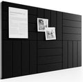 Large Felt Bulletin Board, 36" x 24" Cork Board Alternative, 6-Pack Bold Stripe Felt Wall Tiles with 30 Push Pins and 40 Adhesive Tabs, Ideal for Office, Home & Classroom, Black