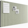 Large Cork Board Alternative - Slat Wall Paneling, Felt Bulletin Board Tiles for Office Decor, Push pin Board Office Wall Organizer -8 Vertical Stripes-6-Pack-Sage
