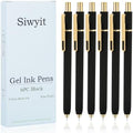 Gel Pens 6 Pcs, 0.5mm Quick Dry Black Ink Pens Fine Point Smooth Writing Pens, Retractable Pens for Journaling Note Taking,Stylo Gel Gift for Women (Pure Black-6PC)