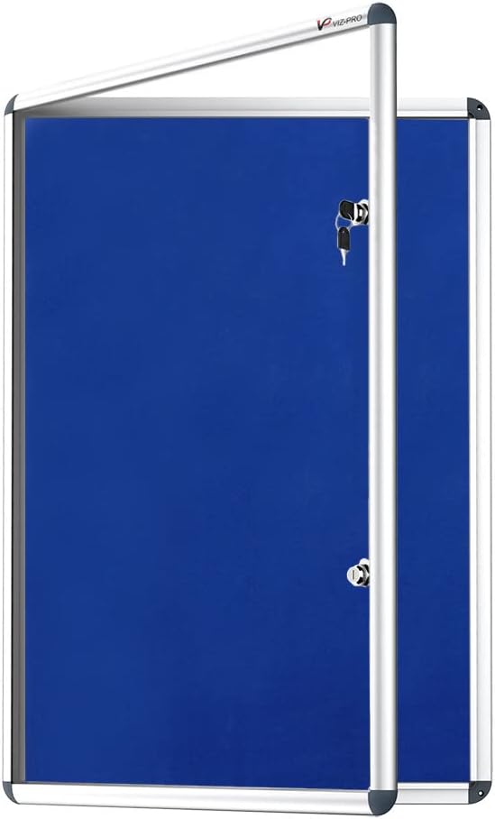 Tamperproof Lockable Noticeboard Class 1 Aluminium Framed 48x36 Inches