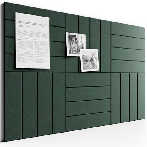 Large Felt Bulletin Board 48" x 36" Cork Board Alternative - 6 Pack with 40 Safe Removable Adhesive Tabs, Cork Boards for Walls Cork Board for Home Office Classroom Pin Board (Aurora Green)