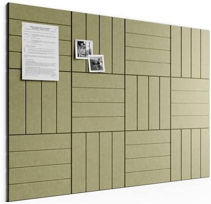 Large Felt Bulletin Board 48" x 36" Cork Board Alternative-12 Pack with 70 Safe Removable Adhesive Tabs, Cork Boards for Walls Cork Board for Home Office Classroom Pin Board (Olive Green)