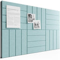 Large Felt Bulletin Board, 36" x 24" Cork Board Alternative, 6-Pack Bold Stripe Felt Wall Tiles with 30 Push Pins and 40 Adhesive Tabs, Ideal for Office, Home & Classroom, Teal Blue