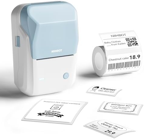 B1 Label Maker Machine with Tape | Portable Thermal Bluetooth Printer, 2'' Stickers, Mini Barcode Labeler, Home School & Small Business